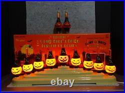 Radko Shiny Brite Halloween Pumpkin Candolier Bubble Lights Vintage Ornament Nib