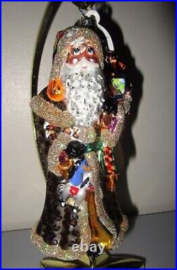 Radko Snowbeard Sparkle Christmas Ornament Leopard Print New NWT +Box 1011850