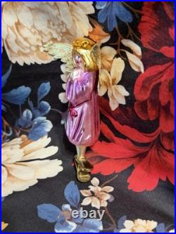 Radko WINGS And A PRAYER Angel Ornament 94-152 Clip Angelique Deep Pink