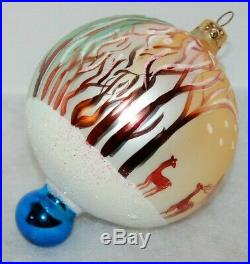 Radko WINTER FOREST Christmas Ornament 96-273-0 RARE, LARGE BALL With DROP