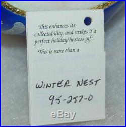 Radko WINTER NEST Christmas Ornament 95-257-0 RARE, INCREDIBLE, OPEN FACED