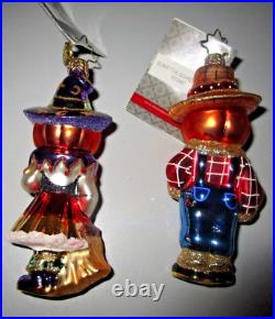 Radko Witchy Poo & Scary the Scarecrow Halloween Ornaments Lot 2 New NWT
