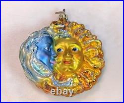 Rare 2001 Radko Brother Sun Sister Moon Celestial Ornament Vintage Y2K & Stand