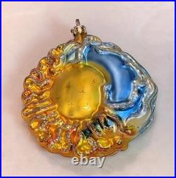 Rare 2001 Radko Brother Sun Sister Moon Celestial Ornament Vintage Y2K & Stand