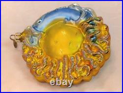 Rare 2001 Radko Brother Sun Sister Moon Celestial Ornament Vintage Y2K & Stand