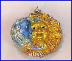 Rare 2001 Radko Brother Sun Sister Moon Celestial Ornament Vintage Y2K & Stand