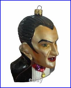 Rare! 5 Christopher Radko Dracula Glass Ornament Universal Monsters Halloween