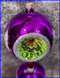 Rare Christopher Radko 9 Tri Indent ROYAL DIADEM Reflector Christmas Ornament