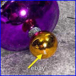 Rare Christopher Radko 9 Tri Indent ROYAL DIADEM Reflector Christmas Ornament