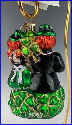 Rare Christopher Radko Irish Eye's Little Gems Hand Signed 3.5 Tall Ornament