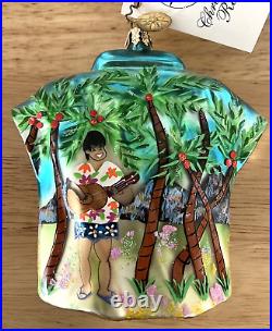 Rare Christopher Radko Macy's West Hawaii Aloha Shirt Polonaise Glass Ornament