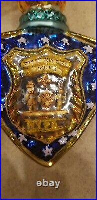 Rare Christopher Radko Nyc New York City's Finest Nypd Police Christmas Ornament