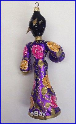 Rare Christopher Radko Oriental Geisha Girl Purple Robe 8 Ornament