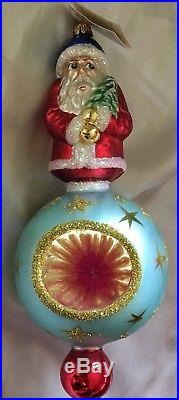 Rare Christopher Radko Santa Claus Ornament 1995 Indent W Tag 10 Christmas