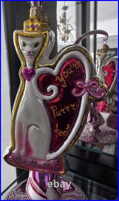 Rare Christopher Radko Valentine's Day Christmas Ornament Cat
