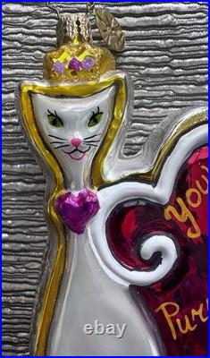 Rare Christopher Radko Valentine's Day Christmas Ornament Cat Rare Christopher Radko Valentine's Day Christmas Ornament Cat