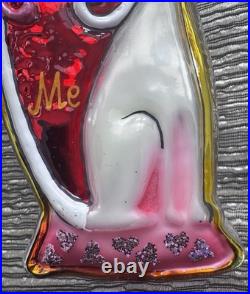 Rare Christopher Radko Valentine's Day Christmas Ornament Cat