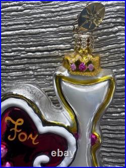 Rare Christopher Radko Valentine's Day Christmas Ornament Cat