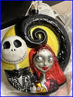 Rare DISNEY Christopher Radko JACK & SALLY Nightmare Before Christmas Ornament