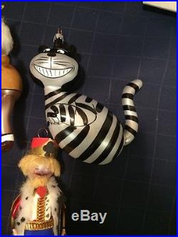 Rare Disney Christopher Radko Alice In Wonderland Italian Italy Ornaments