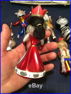 Rare Disney Christopher Radko Alice In Wonderland Italian Italy Ornaments