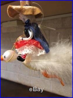 Rare MOTHER'S DAY Christopher Radko MOTHER GOOSE FLIGHT Italy Ornament Feathers