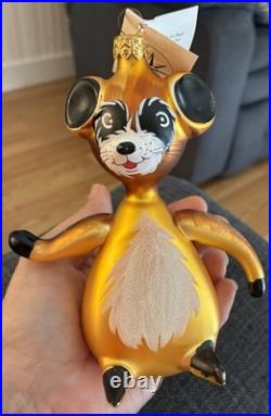 Rare Radko Raccoon Ornament With Tag Estate