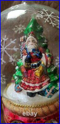 Rare Vintage Christopher Radko Sumptuous Santa Claus Globe Christmas Ornament