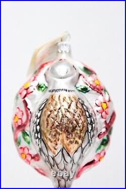Retired CHRISTOPHER RADKO Two Turtle Doves 12 Days of Christmas Glass Ornament
