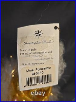 Retired Christopher Radko 1998 10 Ms. Pompadour Christmas Ornament Glass