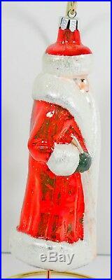 Retired Christopher Radko Red Russian Santa Christmas Ornament First Coloration