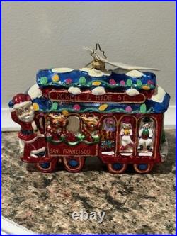 Retired Christopher Radko Red trolley Jolly Rare NWT