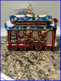 Retired Christopher Radko Red trolley Jolly Rare NWT