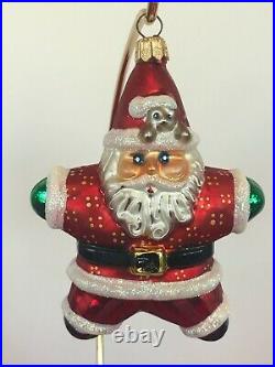 Retired Christopher Radko Santa Group of 5 1998 Christmas Ornaments (2)