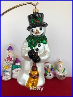 Retired Christopher Radko Snowmen Group of 8 Handblown Ornaments (#2)