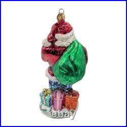 Retired Vtg 10.5 RADKO Santa Christmas Ornament Goodies In Tow 2000s Original