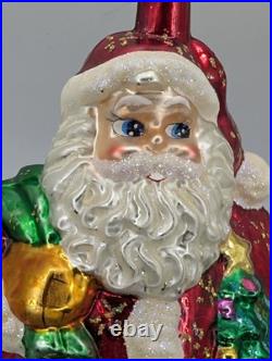 Retired Vtg 10.5 RADKO Santa Christmas Ornament Goodies In Tow 2000s Original