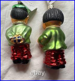 SUPER RARE HTF Christopher Radko CHINA DOLLS Glass Ornaments 00-008-0 NOS w TAG