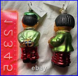 SUPER RARE HTF Christopher Radko CHINA DOLLS Glass Ornaments 00-008-0 NOS w TAG