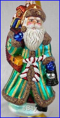 Second Lot of 4 Christopher Radko Glass Santa Claus Ornaments withStands