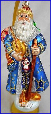 Second Lot of 4 Christopher Radko Glass Santa Claus Ornaments withStands