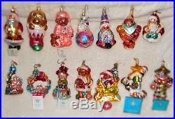 Set of 22 Christopher Radko Glass Christmas Ornaments for Pediatric Cancer