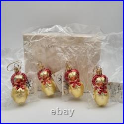 Set of 4 Christopher Radko Chicken Little Easter Christmas Ornament New Sealed