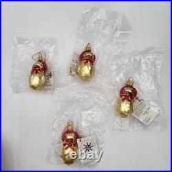 Set of 4 Christopher Radko Chicken Little Easter Christmas Ornament New Sealed