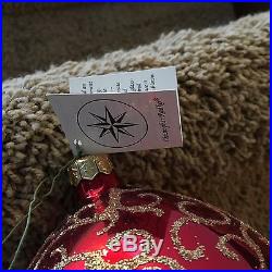 Set of 6 CHRISTOPHER RADKO RHAPSODY Teardrop Christmas Ornament 96-26-00 with Box