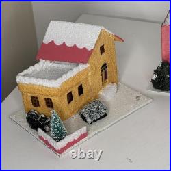 Shiny Brite Christopher Radko Glitter Putz Church Village House Lot 7 Christmas