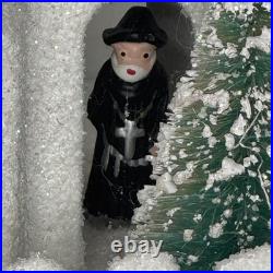 Shiny Brite Christopher Radko Glitter Putz Church Village House Lot 7 Christmas