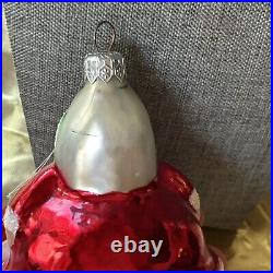 Signed Christopher Radko Rolly Polly Santa Glass Christmas Ornament