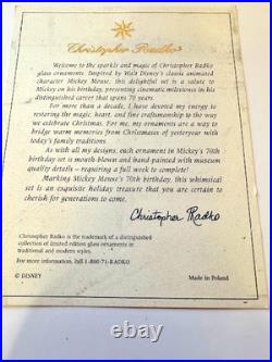 Sweet Christopher Radko Disney Mickey Mouse 70 Happy Years Set of 5 Ornaments Sweet Christopher Radko Disney Mickey Mouse 70 Happy Years Set of 5 Ornaments