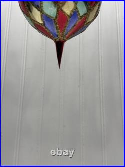 Teardrop Ornament Harlequin Teardrop Radko Glass Rare Retired R90 #20